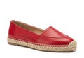 Bright red leather espadrille flat Royalty Free Stock Photo