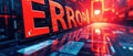Error Message Highlighted in a Futuristic Digital Environment