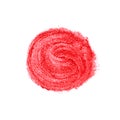 Bright red lipstick in the shape of a circle. Royalty Free Stock Photo