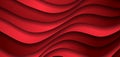 Bright red liquid paper waves abstract banner
