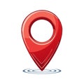 Bright Red Location Pin Symbol Icon, Marker on Map, Destination Pointer, Navigation Royalty Free Stock Photo