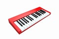 Bright Red Melodica Keyboard with Black and White Keys for Music Education and Performance Royalty Free Stock Photo