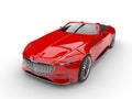 Bright red modern cabriolet concept car - top down front view Royalty Free Stock Photo