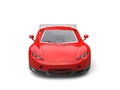 Bright red modern concept supercar - front view Royalty Free Stock Photo