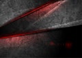 Bright red neon laser lines on dark grunge luminous wall background Royalty Free Stock Photo