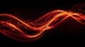 Bright red and orange glowing waves with sparkles on a dark background create a dynamic effect Royalty Free Stock Photo