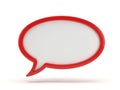 Empty red outlined speech bubble floating against a white background Royalty Free Stock Photo