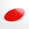 Bright Red Oval Shape with Gradient on White Background with Soft Shadows Royalty Free Stock Photo