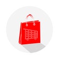 Red Shop Bag Flat Icon