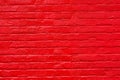 Bright red painted brick wall Royalty Free Stock Photo