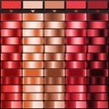 Bright Red Pale Pink Dusty Rose Coral Red and Maroon solid color with Metallic Gradient Color Bundle. Perfect for Gradient Royalty Free Stock Photo