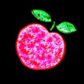 A bright red and pink stenciled apple. Royalty Free Stock Photo