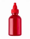 Bright Red Plastic Bottle with Spout Top on Clean White Background Royalty Free Stock Photo