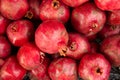 Bright red pomegranates in a pile Royalty Free Stock Photo