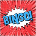 Bright red retro comic speech bubble with Bingo Royalty Free Stock Photo