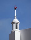 Red Rooster Weather Vane on Algarve Chimney Royalty Free Stock Photo