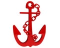 Bright red shipboard anchor with nice reflections Royalty Free Stock Photo