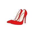 Bright red shoes, vector illustration