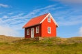 Bright Red Siding House in Iceland