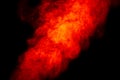 Bright red smoke isolated on black background Royalty Free Stock Photo
