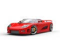 Bright red sports car on white background Royalty Free Stock Photo