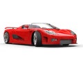 Bright red sports car on white background Royalty Free Stock Photo