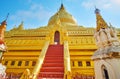 The stairs to Shwezigon Pagoda, Bagan, Myanmar Royalty Free Stock Photo
