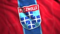 The bright red symbol of PEK Zwolle.Motion.The flag in animation is a Dutch professional football club from the city of