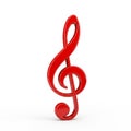 Vibrant Red Treble Clef Symbol on White Background music symbol musical note Royalty Free Stock Photo
