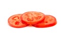 Bright red tomato sliced top view isolated on a white background Royalty Free Stock Photo