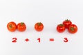 Bright red tomatoes and numbers Royalty Free Stock Photo