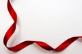 Red satin ribbon on white background Royalty Free Stock Photo