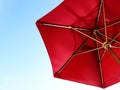 Bright Red Umbrella with Blue Sky Royalty Free Stock Photo