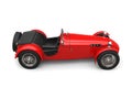 Bright red vintage open wheel sport racing car - top down side view Royalty Free Stock Photo