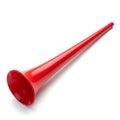 Bright Red Vuvuzela Horn on a White Background Royalty Free Stock Photo