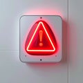 Critical Alert Neon Sign Glowing Red on a Wall Royalty Free Stock Photo