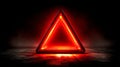 Bright red warning triangle with an exclamation mark symbol for alert or caution Royalty Free Stock Photo