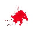Bright red watercolor stain with watercolor paint stains, brush strokes Royalty Free Stock Photo