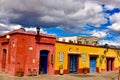 Colorful colonial houses. Oaxaca, Mexico Royalty Free Stock Photo