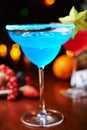 Bright refreshing cocktails: blue margarita