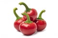 Bright ripe round red chili peppers group  white Royalty Free Stock Photo