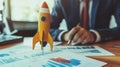 Bright Rocket Model Symbolizing Innovation and Business Growth Strategy