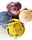 bright rolled ties isolated Royalty Free Stock Photo