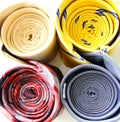 bright rolled ties isolated Royalty Free Stock Photo