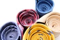 bright rolled ties isolated on a white Royalty Free Stock Photo