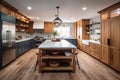 A bright roomy and contemporary farmhouse style kitchen.