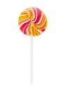 Bright round lollipop isolated on white Royalty Free Stock Photo