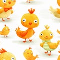 Bright Rubber Ducklings. Fun Children Seamless Texture Royalty Free Stock Photo
