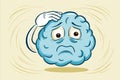 Bright sad or thinking brain holding hand on head forgetting or remember something Royalty Free Stock Photo