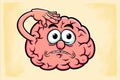 Bright sad or thinking brain holding hand on head forgetting or remember something Royalty Free Stock Photo